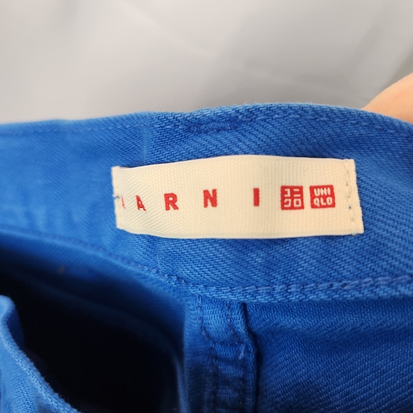 Marni x Uniqlo bright blue jeans size 28 in EUC - Picture 9 of 11